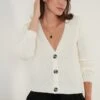 LELA Regular FitCardiganEcru Donna Maglieria L6S21I02A-A11