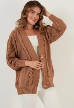 LELA CardiganCamel Donna Maglieria L6S21I02L-B11 -Lela 06acc7512c6f47ba9e0c902abca4fec5