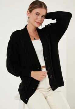 LELA CardiganBlack Donna Maglieria L6S21I02L-Q11 -Lela 07b98fab29854e308c98bd453fd7693e