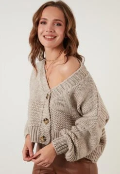 LELA Regular FitCardiganStone Donna Maglieria L6S21I02I-C11 -Lela 0a0dc1f57e774ec892a3e82f45084160