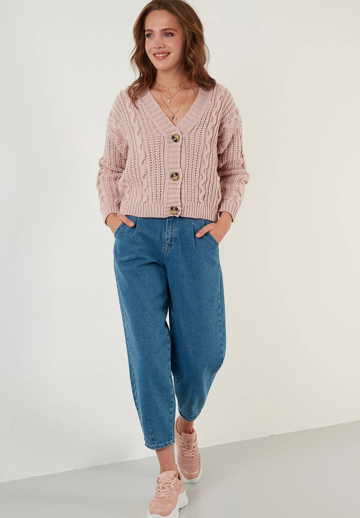 LELA Regular Fit - Cardigan - Powder Pink 2 LELA Regular Fit - Cardigan - Powder Pink - immagine 2