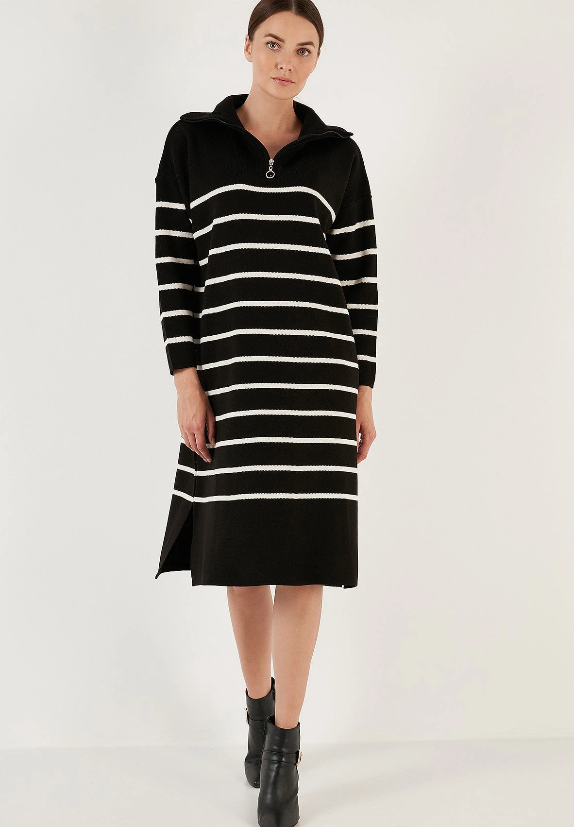 LELA Abito In MagliaBlack/Cream Donna Vestiti L6S21C02L-Q11 4 LELA Abito In MagliaBlack/Cream Donna Vestiti L6S21C02L-Q11 - immagine 4