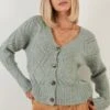 LELA Regular FitCardiganAlmond Green Donna Maglieria L6S21I03F-M11