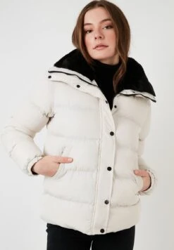 LELA High Collar InflatableGiacca InvernaleStone Colored Donna Giacche E Blazer L6S21U00N-C11