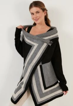 LELA Regular Fit - Cardigan - Black/Grey/Mink -Lela 1b62e30060e248759ec8be8a336c2f47