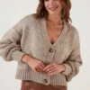 LELA Regular FitCardiganStone Donna Maglieria L6S21I02I-C11