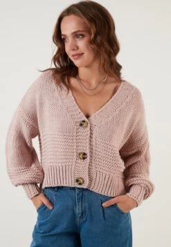LELA Regular FitCardiganPowder Pink Donna Maglieria L6S21I02I-J11 -Lela 1d090c79777c48fba5a9f773c909cc6d