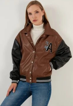 LELA Loose Fit - Giacca In Similpelle - Brown