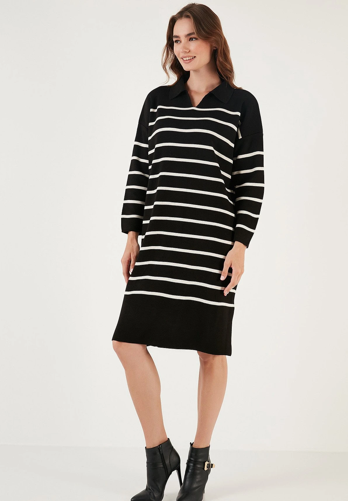 LELA Abito In MagliaBlack/Light Stone Donna Vestiti L6S21C02K-Q11 2 LELA Abito In MagliaBlack/Light Stone Donna Vestiti L6S21C02K-Q11 - immagine 2