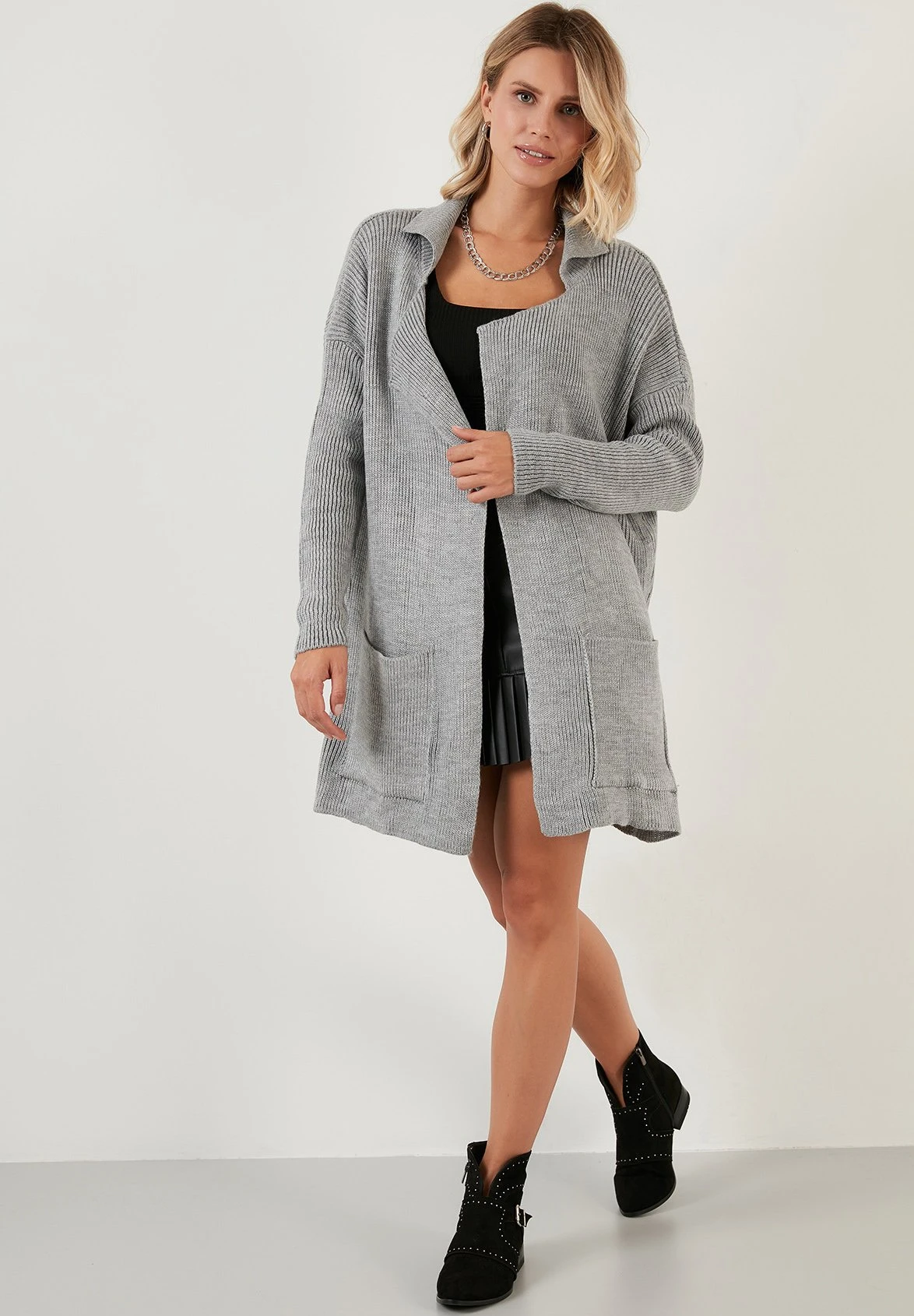 LELA Regular Fit - Cardigan - Grey 6 LELA Regular Fit - Cardigan - Grey - immagine 6