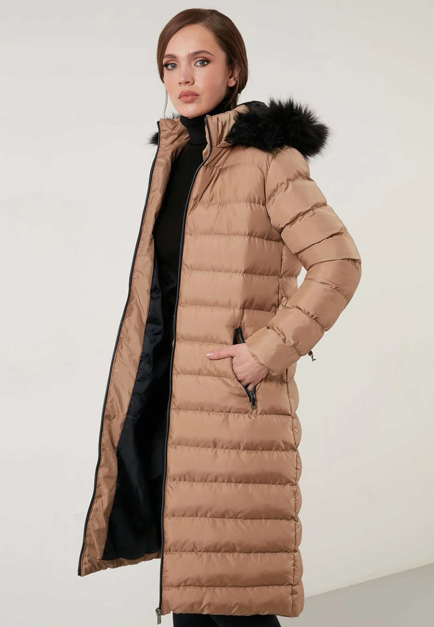 LELA Regular FitCappotto InvernaleDark Beige Donna Cappotti L6S21U00T-B11 3 LELA Regular FitCappotto InvernaleDark Beige Donna Cappotti L6S21U00T-B11 - immagine 3