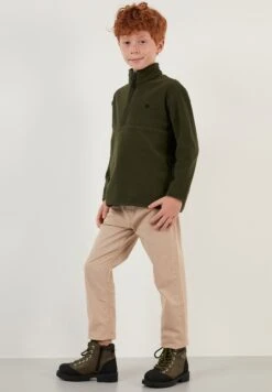 LELA Felpa In PileKhaki Bambini Pullover & Cardigan L6S24K001-N11