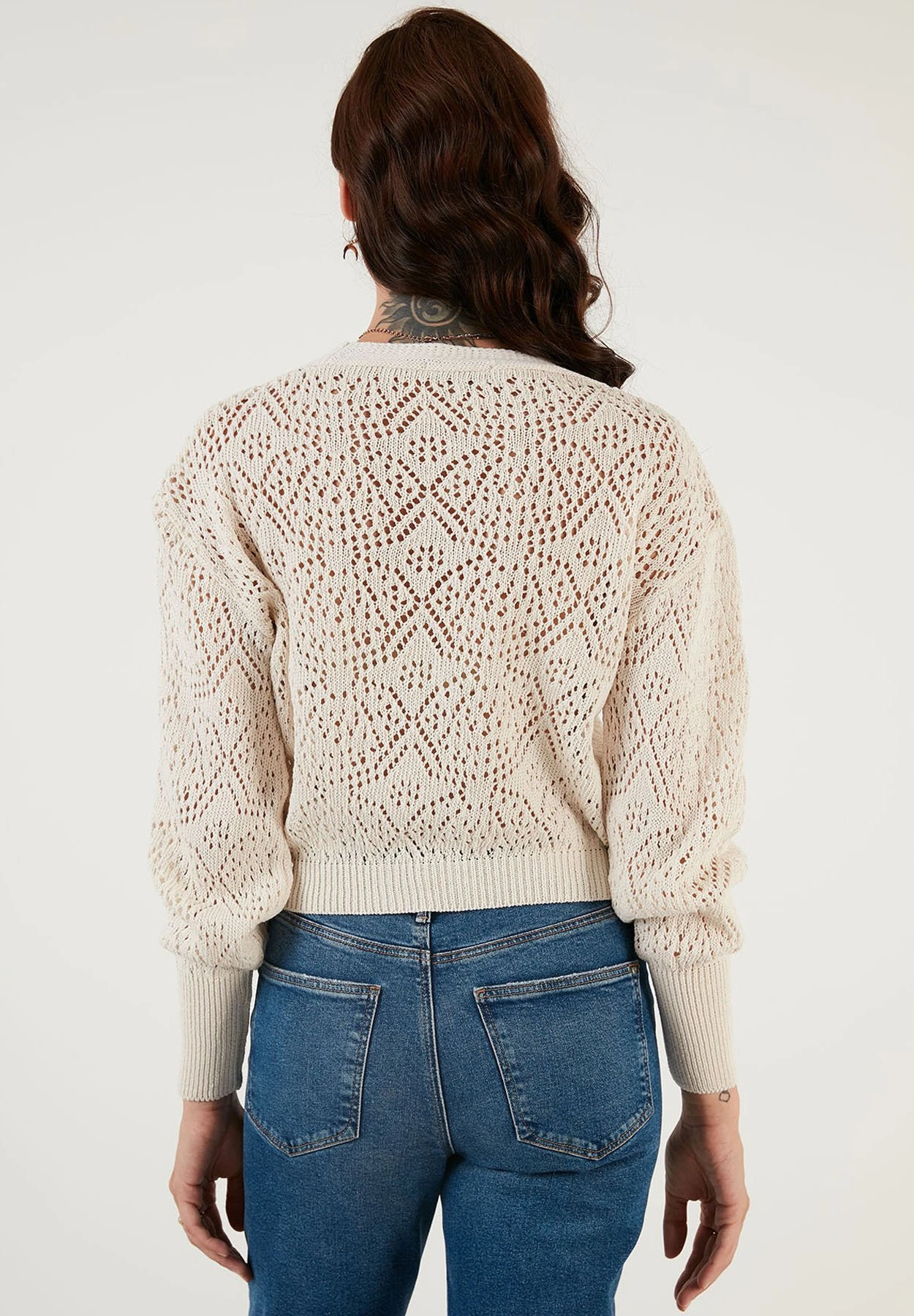 LELA Regular FitCardiganEcru Donna Maglieria L6S21I02V-A11 3 LELA Regular FitCardiganEcru Donna Maglieria L6S21I02V-A11 - immagine 3