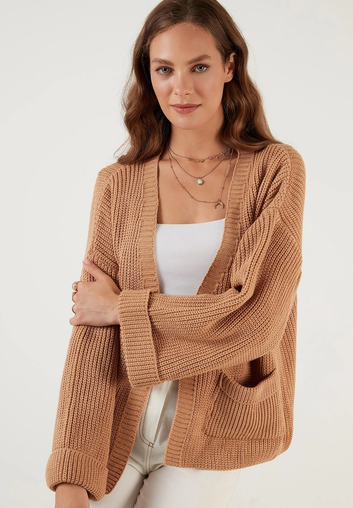 LELA CardiganCamel Donna Maglieria L6S21I02M-B11 1 LELA CardiganCamel Donna Maglieria L6S21I02M-B11