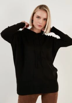 LELA Regular FitFelpa Con CappuccioBlack Donna Maglieria L6S21I033-Q11 -Lela 3659dfa85e424740a708178adc7bf43e