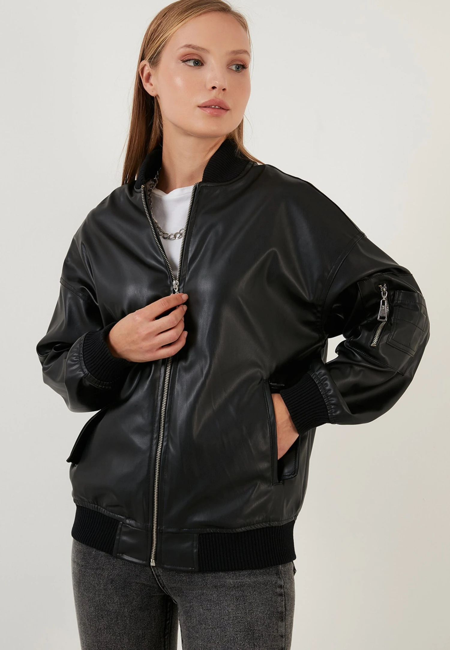 LELA Loose FitGiacca In SimilpelleBlack Donna Giacche E Blazer L6S21U01P-Q11 5 LELA Loose FitGiacca In SimilpelleBlack Donna Giacche E Blazer L6S21U01P-Q11 - immagine 5