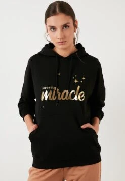 LELA Loose Fit - Felpa Con Cappuccio - Black