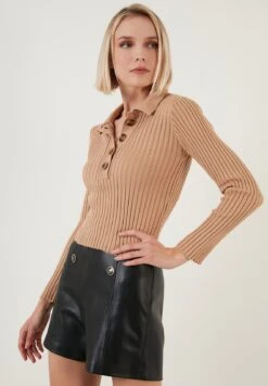 LELA PoloCamel Donna T-shirt E Top L6S21D029-B11 -Lela 3ae503aa41a0465ea2546e75ea95802d