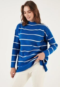 LELA Maglione - Royal Blue/Cream -Lela 3bd8d0d78395404da185b35f7c9d3764