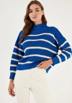 LELA MaglioneRoyal Blue Cream Donna Maglieria L6S21I05J-K11 -Lela 3edd74242cd1421fbbe01db5612320e5