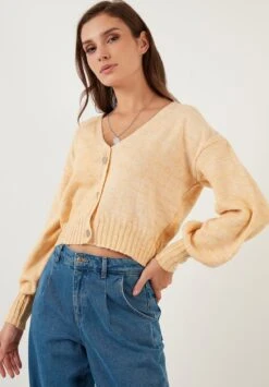 LELA CardiganMustard Donna Maglieria L6S21I048-E11 -Lela 41b1f42cde7f4170b2b24e4ed2cb08ba