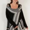 LELA Regular Fit - Cardigan - Black/Grey/Mink