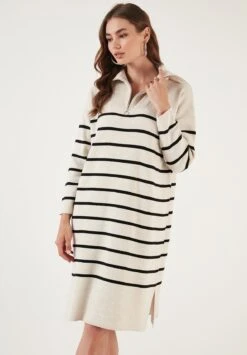 LELA Abito In Maglia - Cream/Black