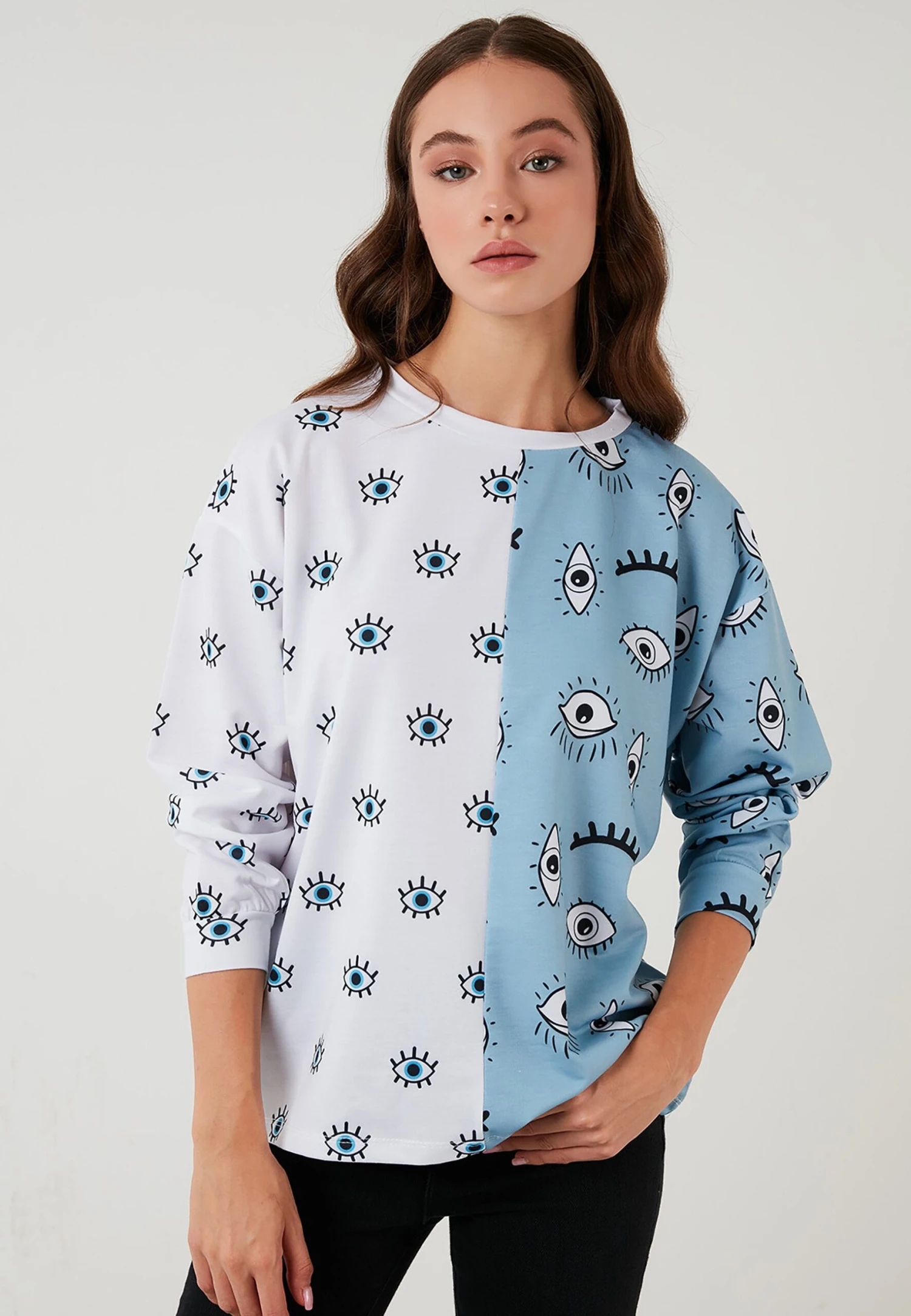 LELA Crew Neck- Felpa - Blue 2 LELA Crew Neck- Felpa - Blue - immagine 2
