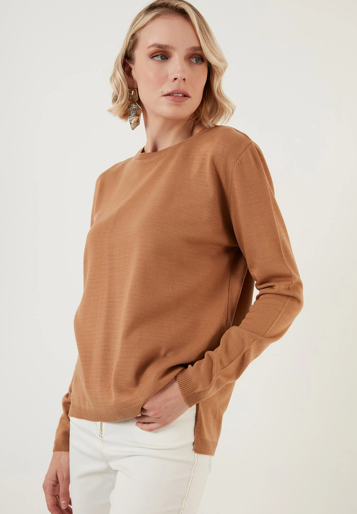 LELA MaglioneCaramel Donna Maglieria L6S21I038-O11 3 LELA MaglioneCaramel Donna Maglieria L6S21I038-O11 - immagine 3