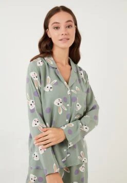 LELA SetPigiamaGreen Donna Intimo Notte E Loungewear L6S81P007-M11 7 LELA SetPigiamaGreen Donna Intimo Notte E Loungewear L6S81P007-M11 -Lela 515b2cfd44504e3b9a59c3db2a45e072