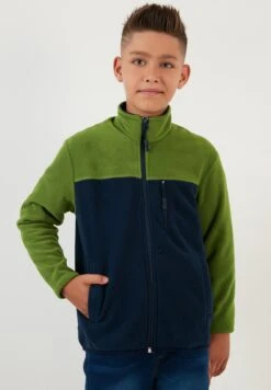 LELA Regular FitFelpa Con ZipGreen Dark Blue Bambini Pullover & Cardigan L6S24J001-K11