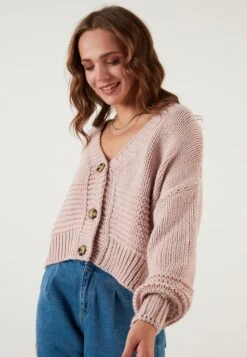 LELA Regular FitCardiganPowder Pink Donna Maglieria L6S21I02I-J11 -Lela 5aa43a59e945445fa535595b0a42976e