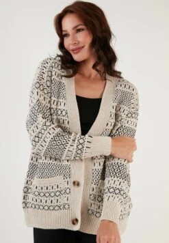 LELA Regular FitCardiganEcru Donna Maglieria L6S21I02R-A11 -Lela 5ba99055208649a4bbc28067a0fe8318