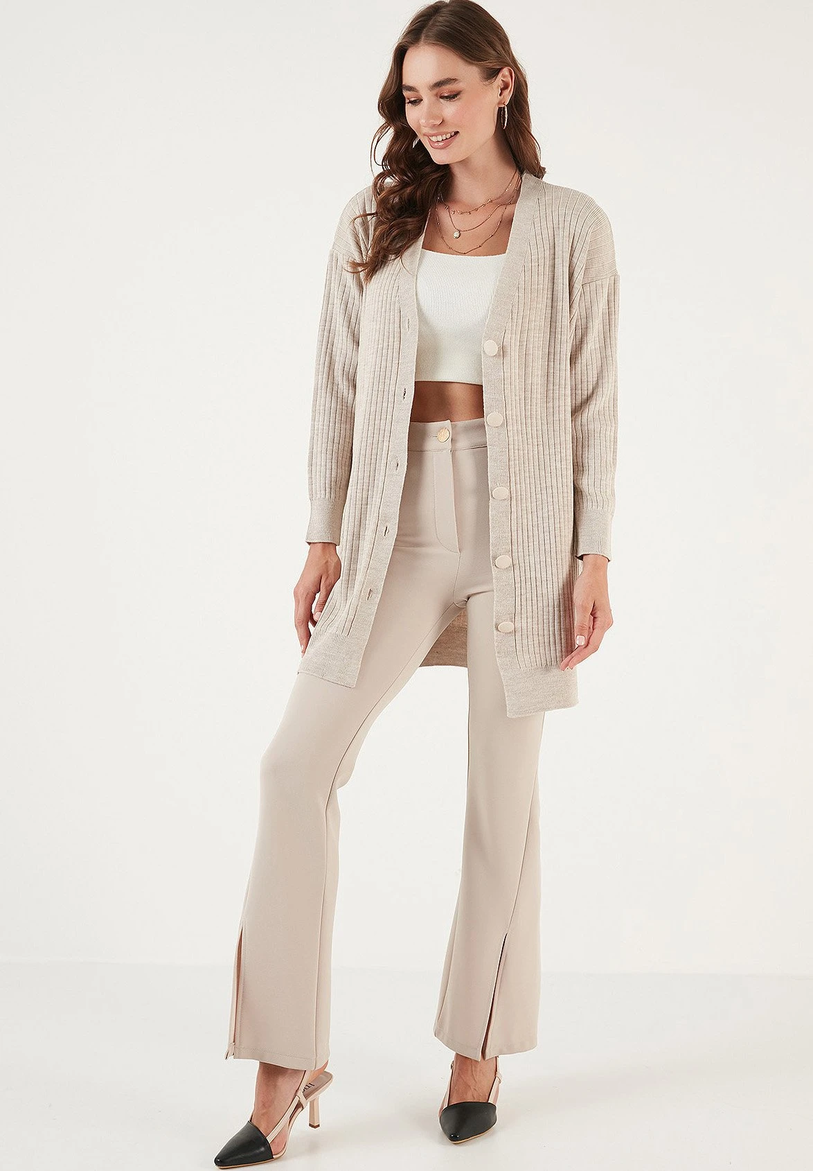 LELA Cardigan - Stone 2 LELA Cardigan - Stone - immagine 2