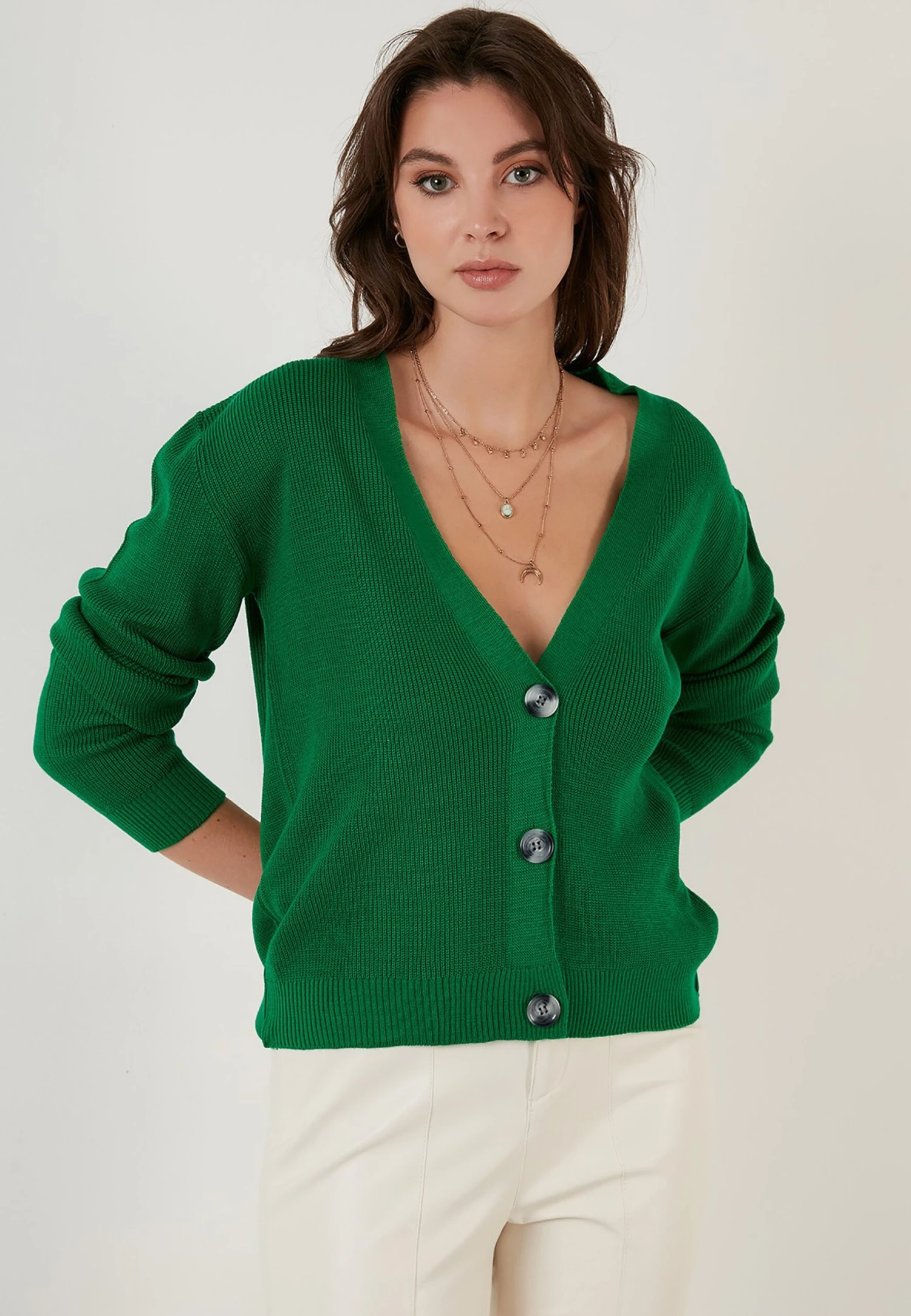 LELA Regular Fit - Cardigan - Benetton Color 1 LELA Regular Fit - Cardigan - Benetton Color