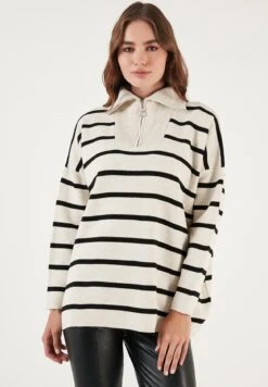 LELA MaglioneLight Stone/Black Donna Maglieria L6S21I05C-C11