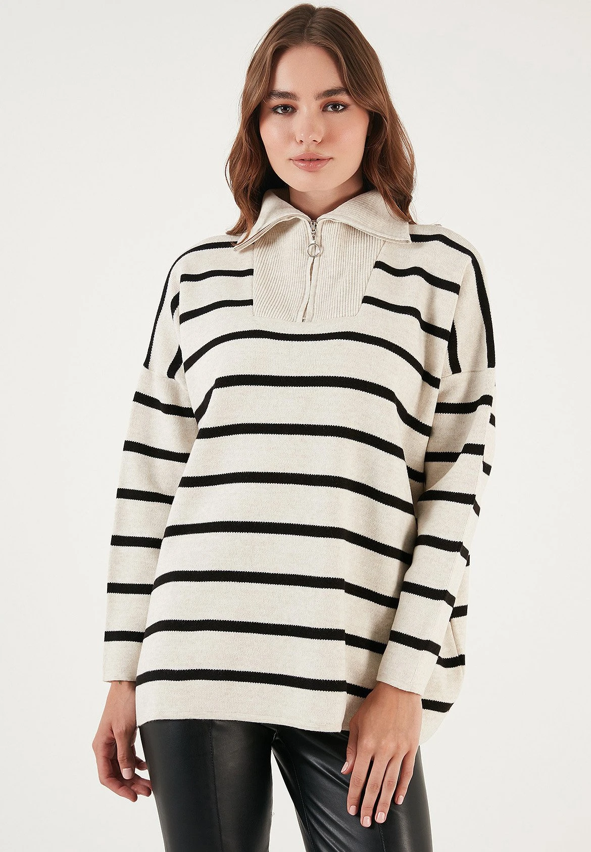 LELA MaglioneLight Stone/Black Donna Maglieria L6S21I05C-C11 1 LELA MaglioneLight Stone/Black Donna Maglieria L6S21I05C-C11