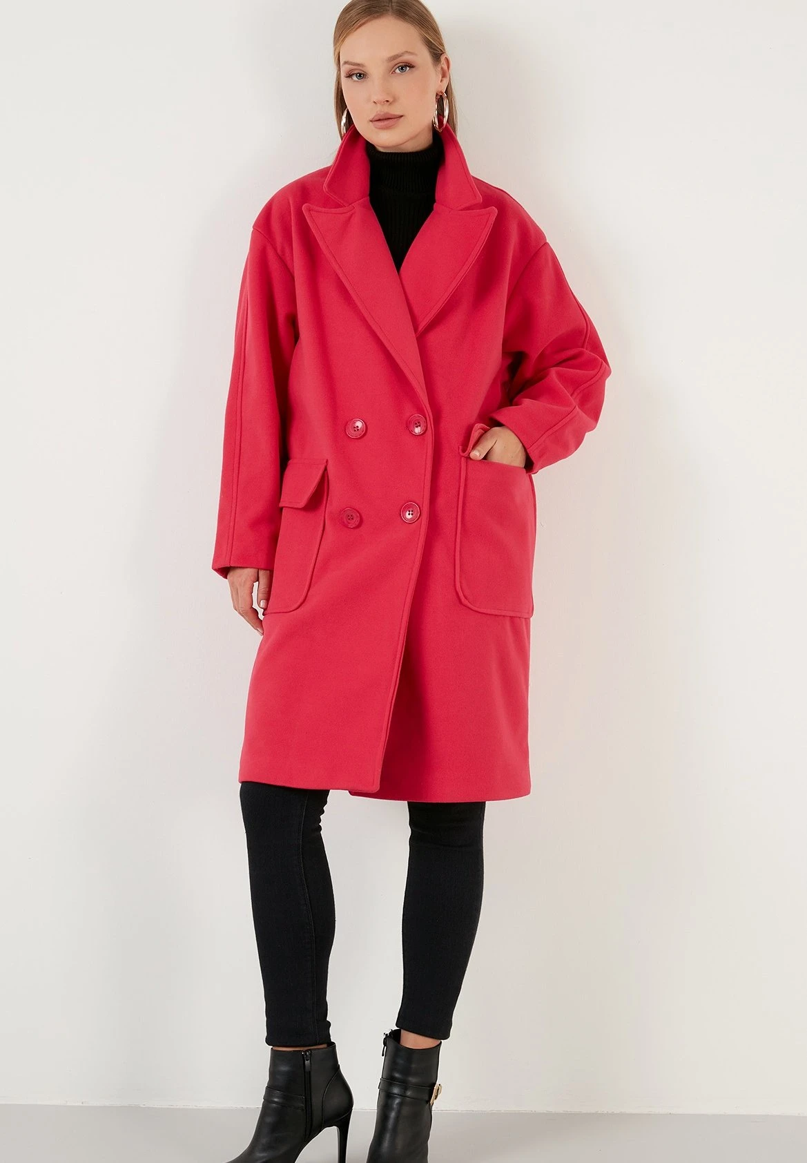 LELA Loose FitCappotto ClassicoFuchsia Donna Cappotti L6S21U01S-J11 2 LELA Loose FitCappotto ClassicoFuchsia Donna Cappotti L6S21U01S-J11 - immagine 2