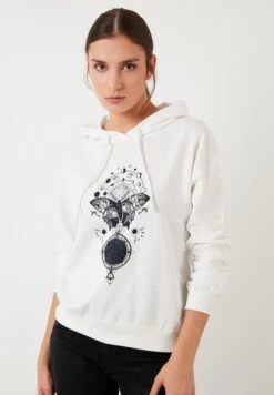 LELA Regular FitFelpa Con CappuccioWhite Donna Felpe L6S21J00T-A11 -Lela 6521e23bb8714120af63491417b3399b