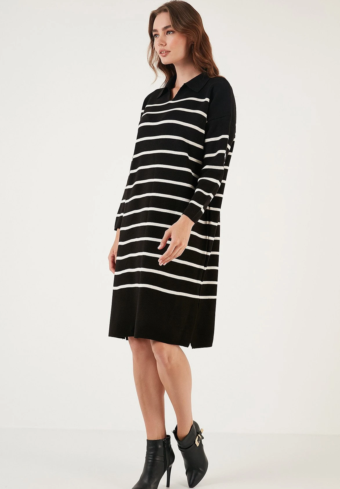 LELA Abito In MagliaBlack/Light Stone Donna Vestiti L6S21C02K-Q11 4 LELA Abito In MagliaBlack/Light Stone Donna Vestiti L6S21C02K-Q11 - immagine 4