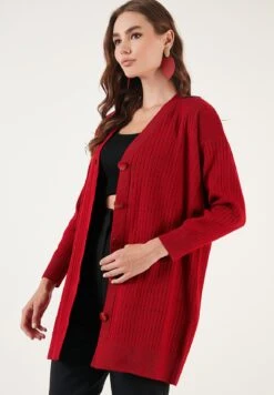 LELA Cardigan - Red -Lela 684f069eb4a740c89a21130aaf9aff77