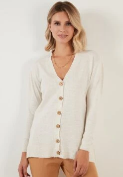 LELA Regular FitCardiganEcru Donna Maglieria L6S21I042-A11 -Lela 691aa2cfe4d9495b9ec0bc7af454aae4