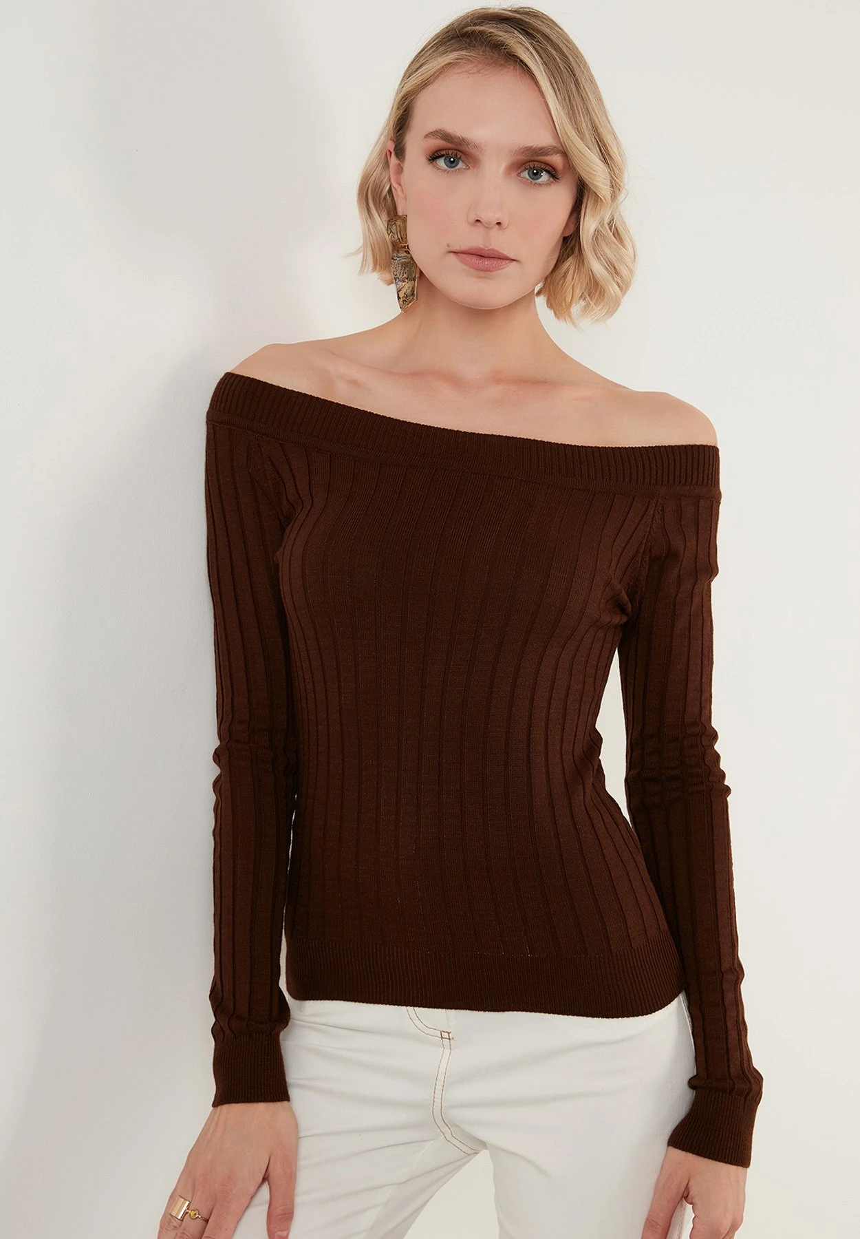 LELA Regular FitMaglioneBrown Donna Maglieria L6S21I037-O11 1 LELA Regular FitMaglioneBrown Donna Maglieria L6S21I037-O11