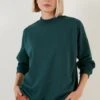 LELA Regular FitFelpaDark Green Melange Donna Felpe L6S21J00D-M13