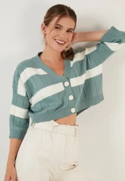 LELA Regular Fit - Cardigan - Light Green -Lela 6c10c595ada744d4a94be3c8f600ab0f