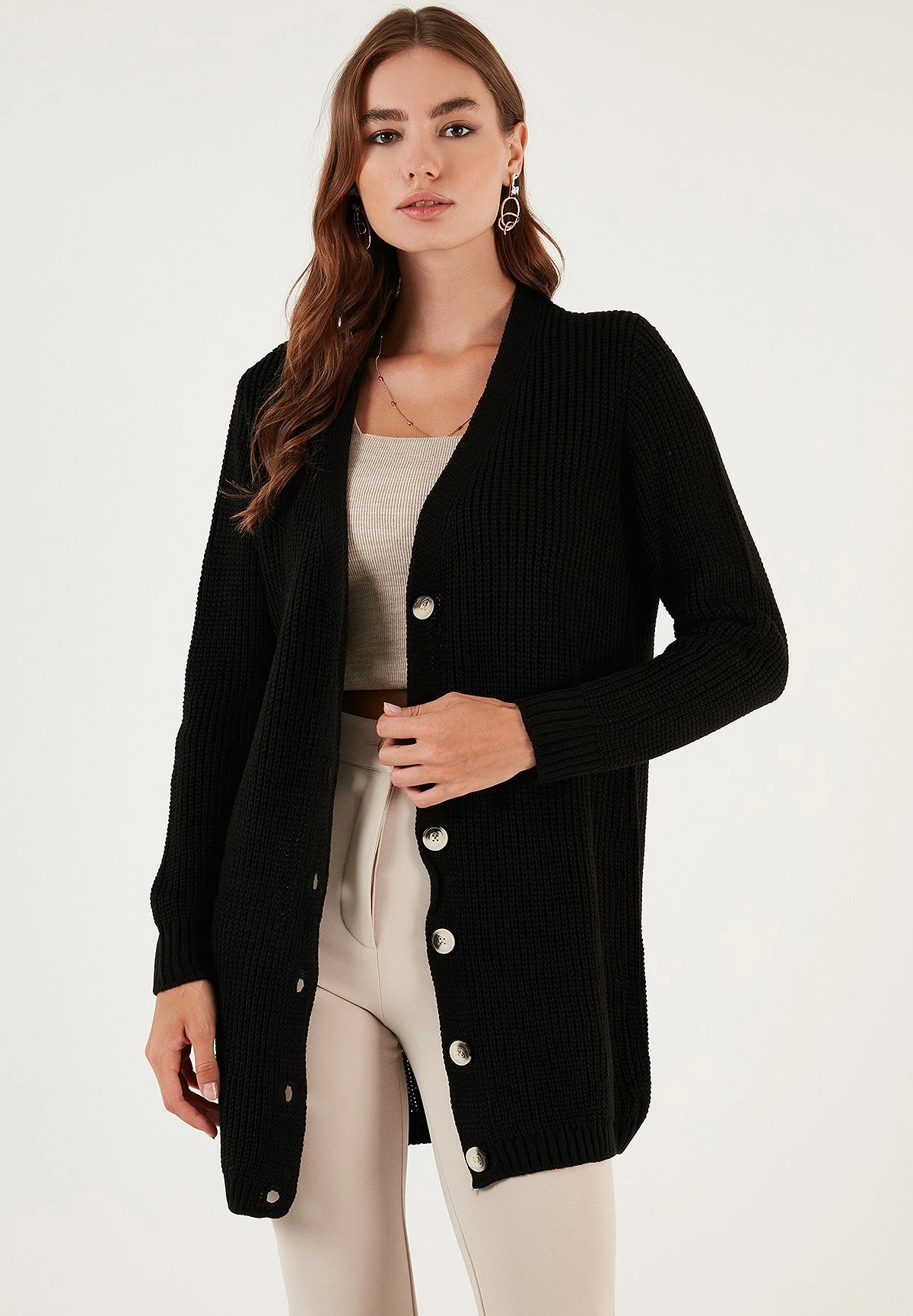 LELA Regular FitCardiganBlack Donna Maglieria L6S21I00T-Q11 1 LELA Regular FitCardiganBlack Donna Maglieria L6S21I00T-Q11