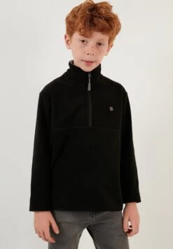 LELA Felpa In PileBlack Bambini Pullover & Cardigan L6S24K001-Q11 -Lela 7465d5674c9447a2aed6c375f82779fc