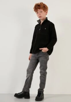 LELA Felpa In PileBlack Bambini Pullover & Cardigan L6S24K001-Q11
