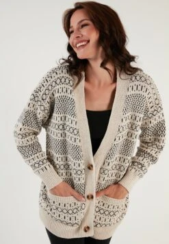 LELA Regular FitCardiganEcru Donna Maglieria L6S21I02R-A11 -Lela 7905f8b2ee86461da9862948fbedc6bd