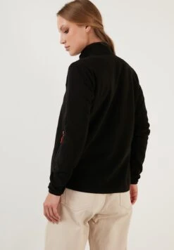 LELA High Collar Zipper- Giacca In Pile - Black -Lela 7929035a594c469da6d2e5a71d36ab48